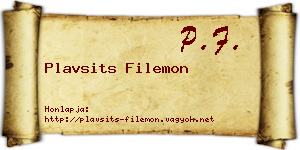 Plavsits Filemon névjegykártya